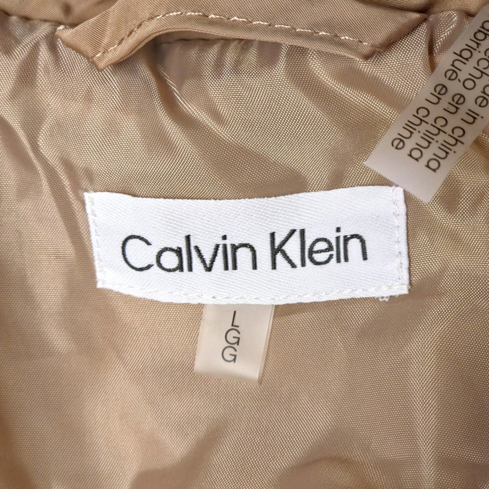 Calvin Klein Quilted Jacket Womens Large Tan Lightweight Wrap Front Gorpcore NWT - Picture 6 of 10
